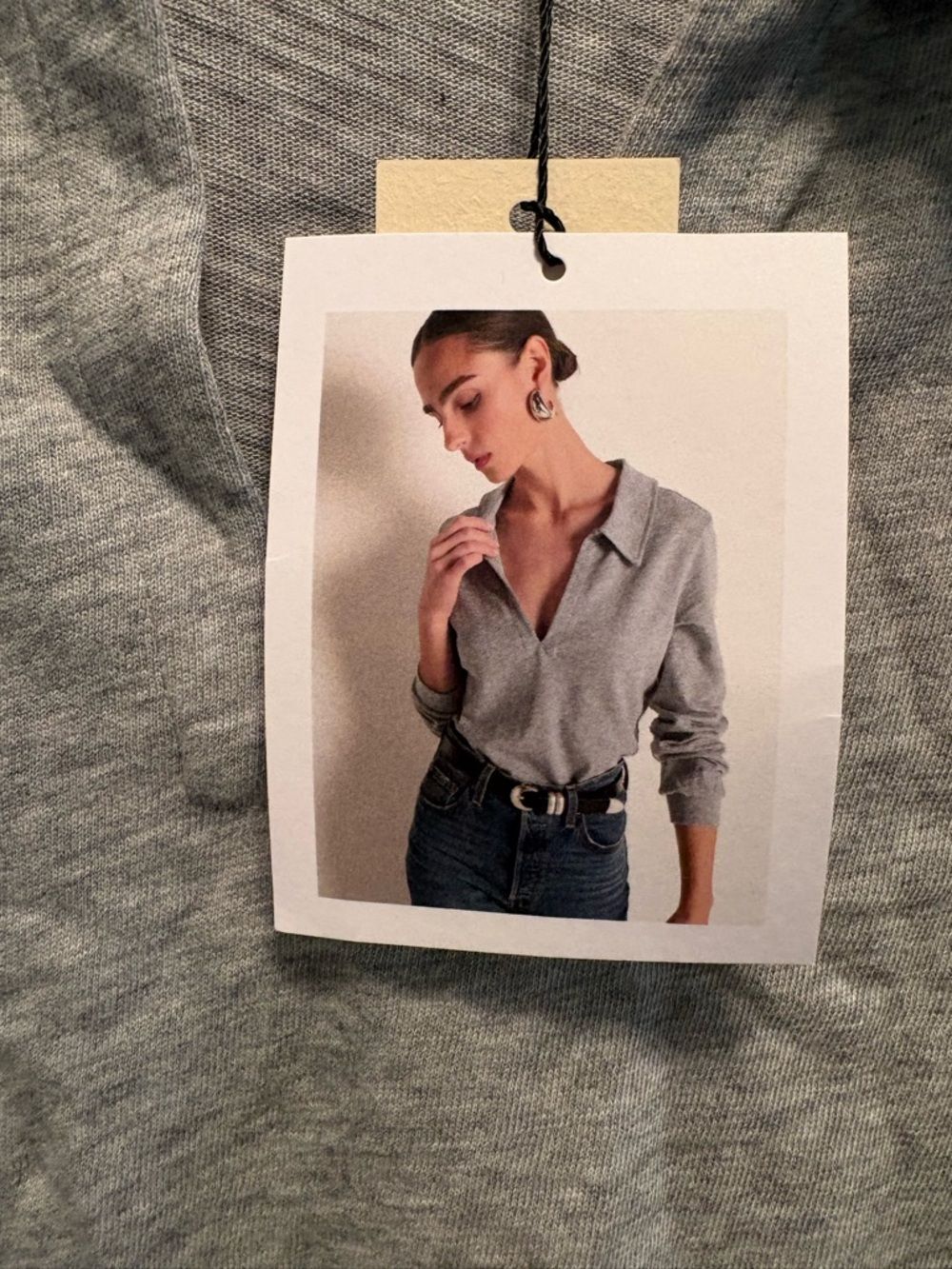 Nation Los Angeles Kimberly polo shirt in heather grey NWT - Picture 6 of 7